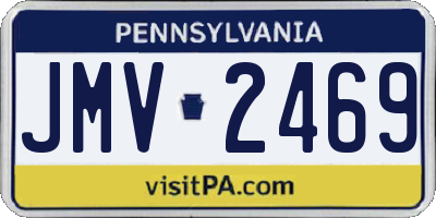 PA license plate JMV2469