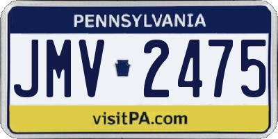 PA license plate JMV2475