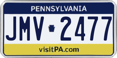 PA license plate JMV2477