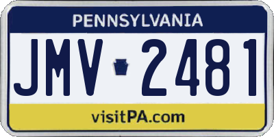 PA license plate JMV2481