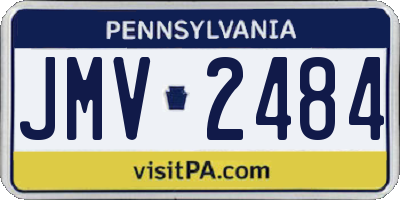 PA license plate JMV2484