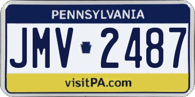 PA license plate JMV2487