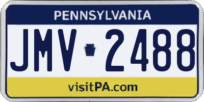 PA license plate JMV2488