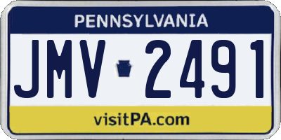 PA license plate JMV2491