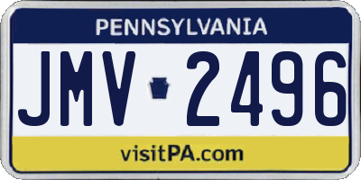 PA license plate JMV2496