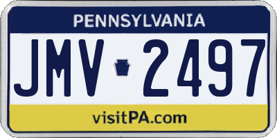 PA license plate JMV2497