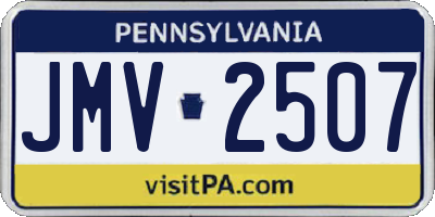 PA license plate JMV2507