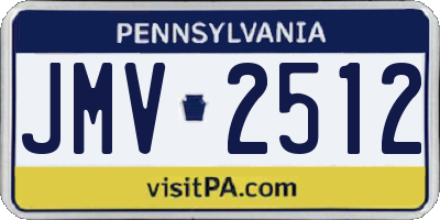 PA license plate JMV2512