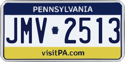 PA license plate JMV2513