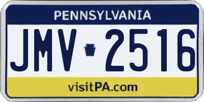 PA license plate JMV2516
