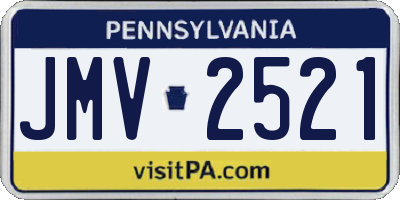 PA license plate JMV2521