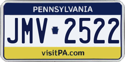 PA license plate JMV2522