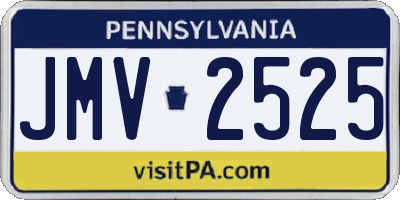 PA license plate JMV2525