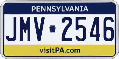 PA license plate JMV2546