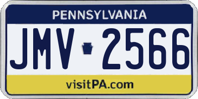 PA license plate JMV2566