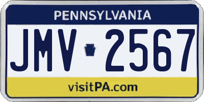 PA license plate JMV2567