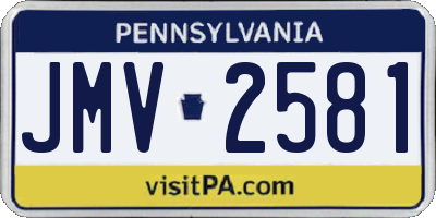 PA license plate JMV2581