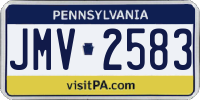 PA license plate JMV2583