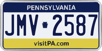 PA license plate JMV2587