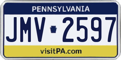 PA license plate JMV2597