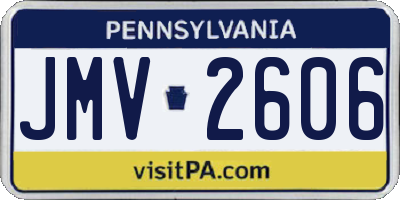 PA license plate JMV2606