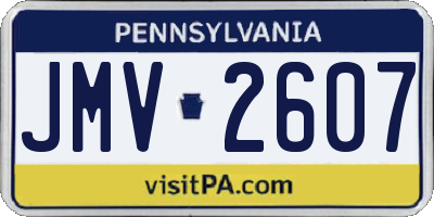 PA license plate JMV2607