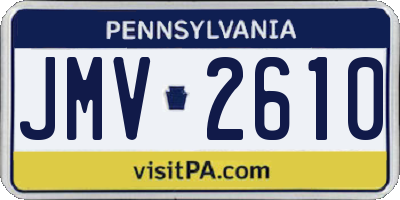 PA license plate JMV2610