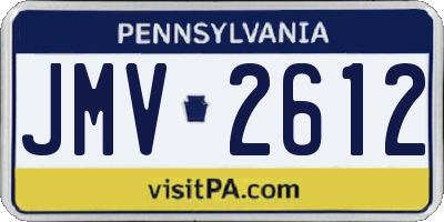 PA license plate JMV2612