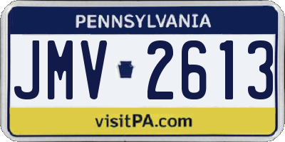 PA license plate JMV2613