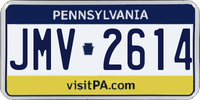PA license plate JMV2614
