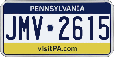 PA license plate JMV2615