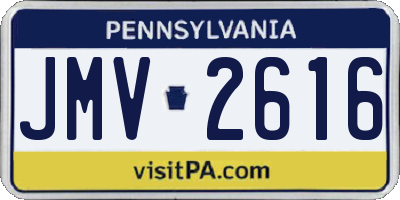 PA license plate JMV2616