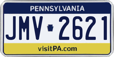 PA license plate JMV2621