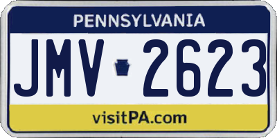PA license plate JMV2623