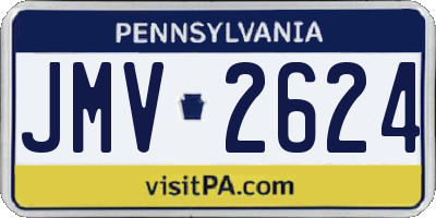 PA license plate JMV2624