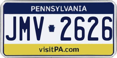 PA license plate JMV2626