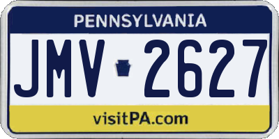 PA license plate JMV2627