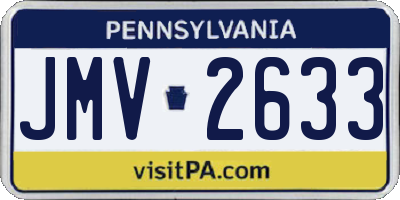 PA license plate JMV2633