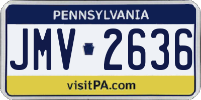 PA license plate JMV2636