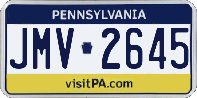 PA license plate JMV2645