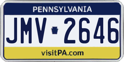 PA license plate JMV2646