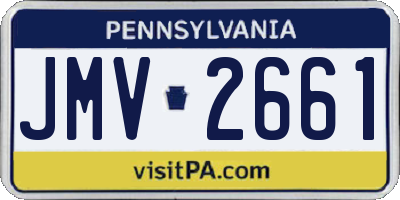 PA license plate JMV2661