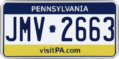 PA license plate JMV2663
