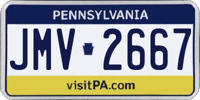 PA license plate JMV2667
