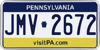 PA license plate JMV2672