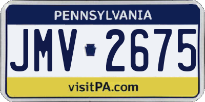 PA license plate JMV2675
