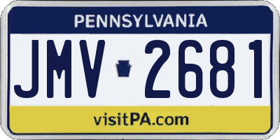 PA license plate JMV2681
