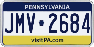 PA license plate JMV2684