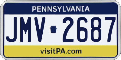 PA license plate JMV2687