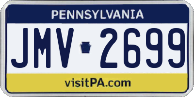 PA license plate JMV2699